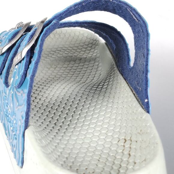 Birkenstock Birki's Women's US6 EU37 Blue Dolphins 3 Straps Wedge Slides Sandals - Picture 15 of 16